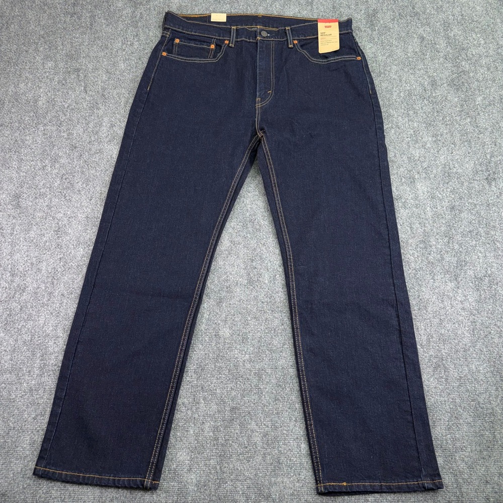 Levis Jeans‎ Mens 36 (Fits 37x30) Dark Blue 505 Regular Straight Stretch NWT